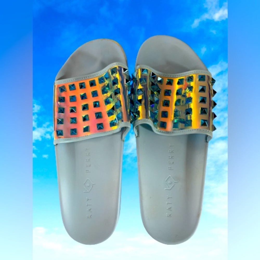 Katy Perry Studded Holographic Pool Slides